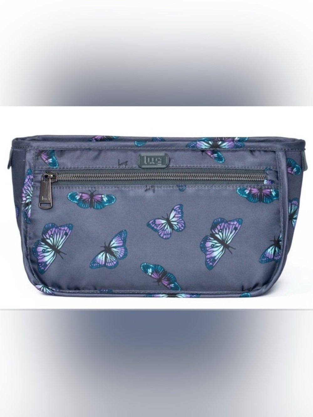 Lug Parasail Cosmetic Bag in Butterfly Grey NWT